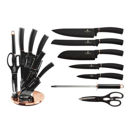 Berlinger Haus Messerset mit Acryl-Block Black Rose Collection  
