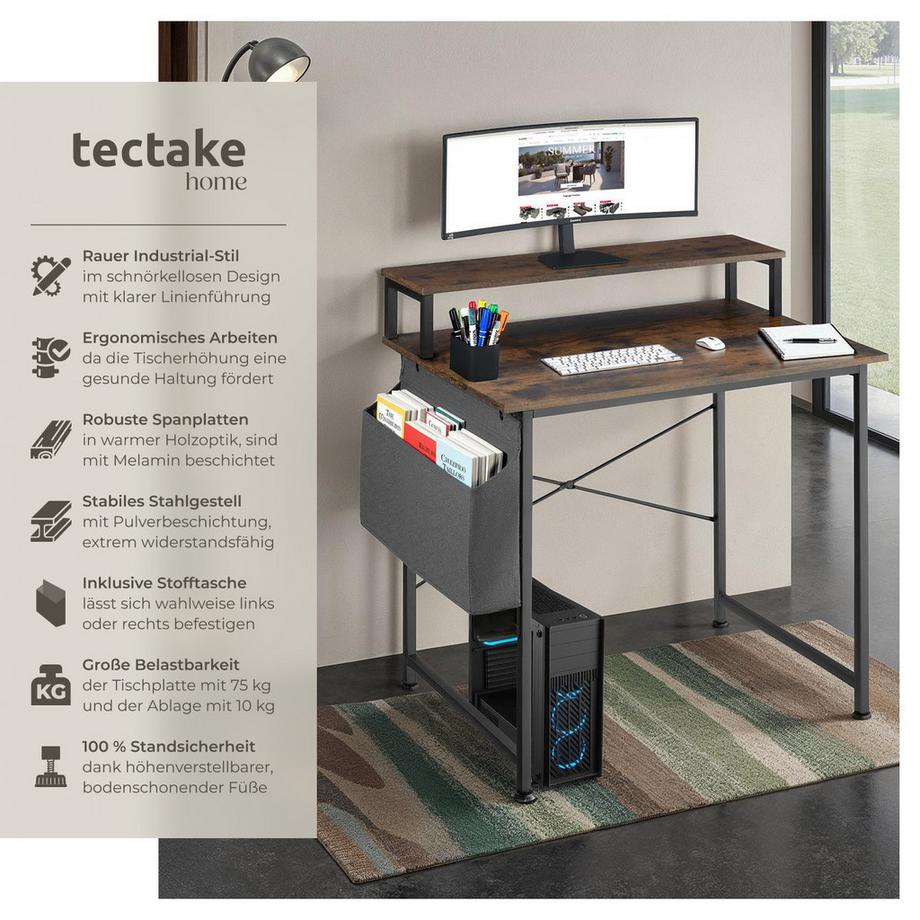 Tectake Bureau EVERETT Style industriel  