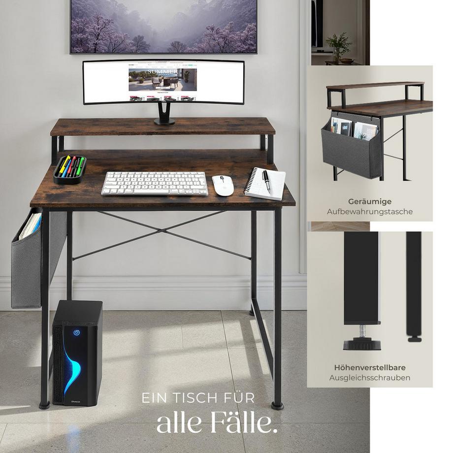 Tectake Bureau EVERETT Style industriel  