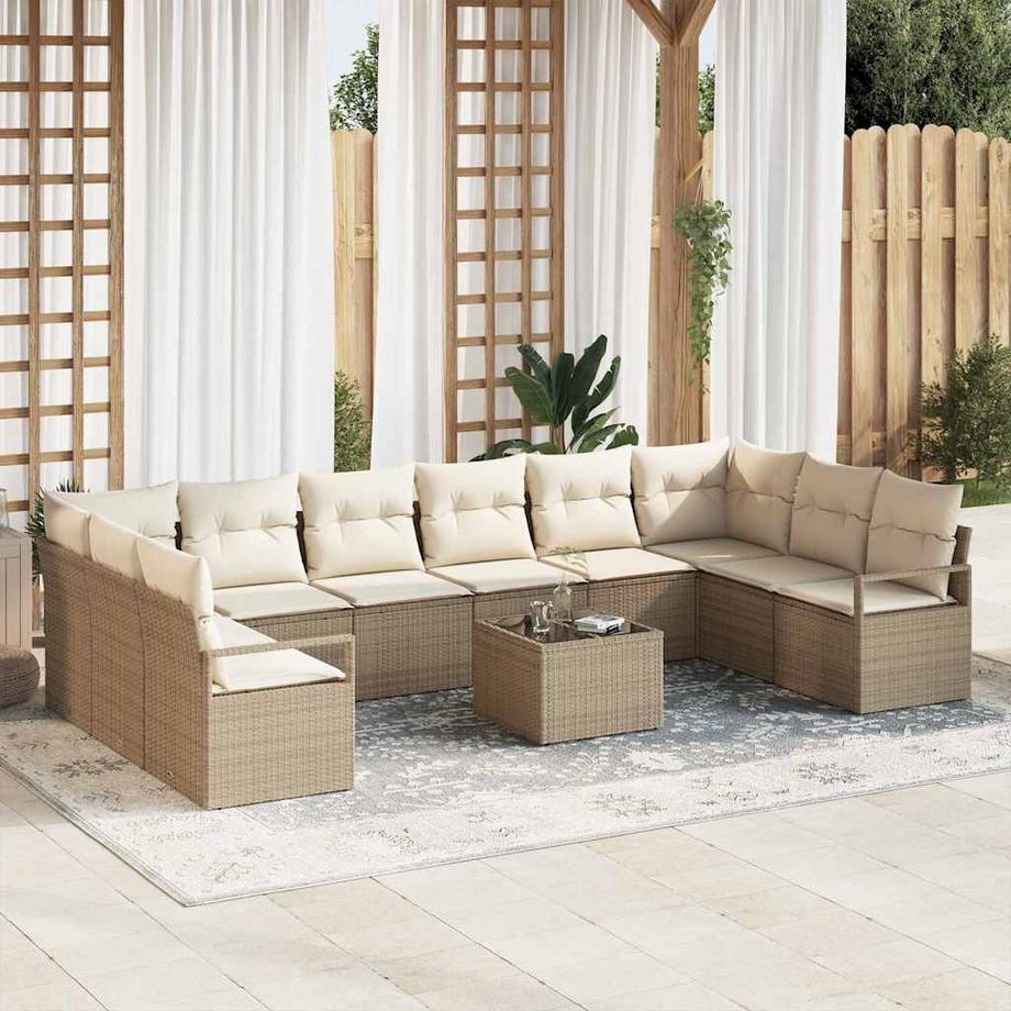 VidaXL Ensemble de meubles de jardin poly rattan  