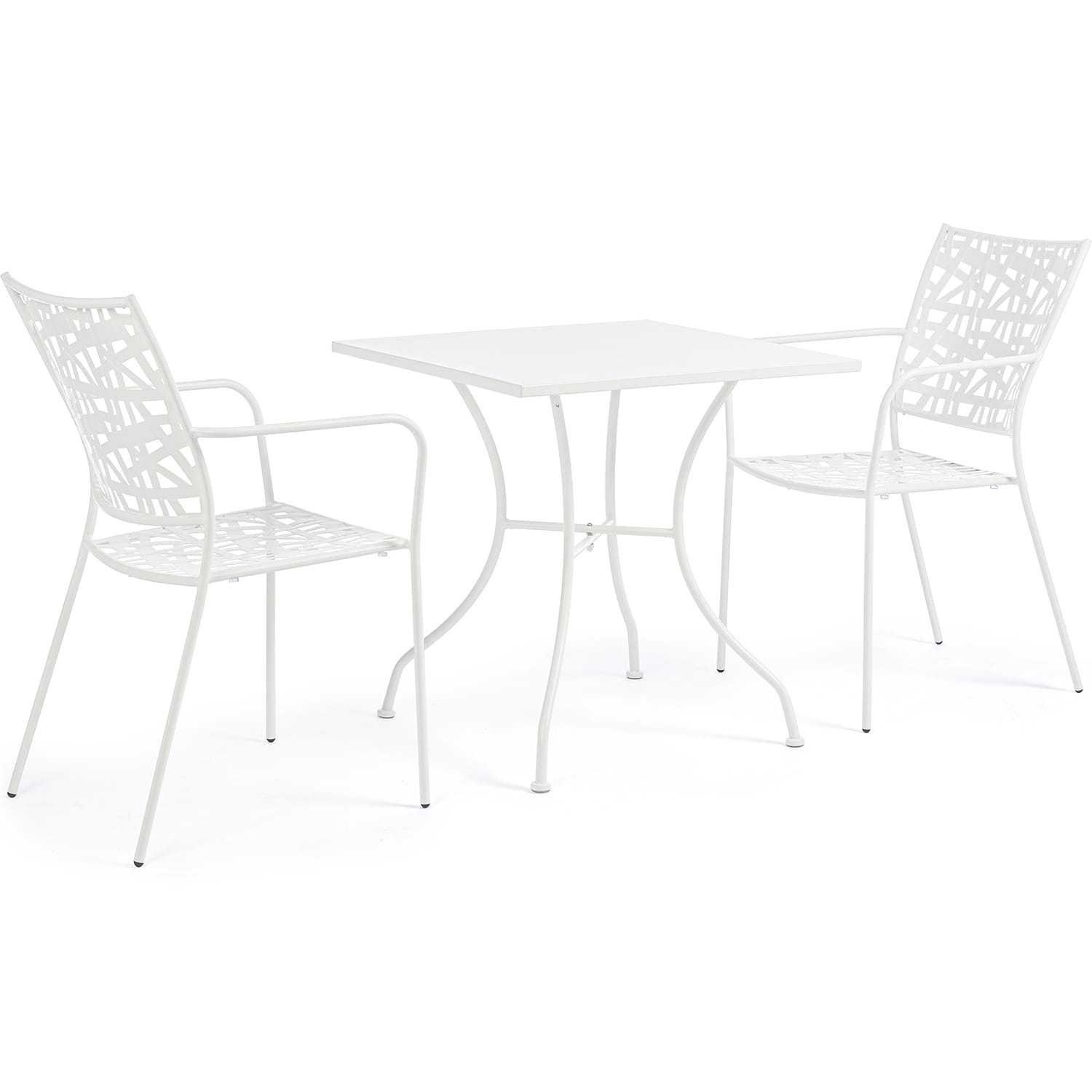 mutoni Table de jardin Kelsie blanc 70x70  