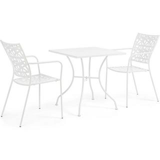 mutoni Table de jardin Kelsie blanc 70x70  