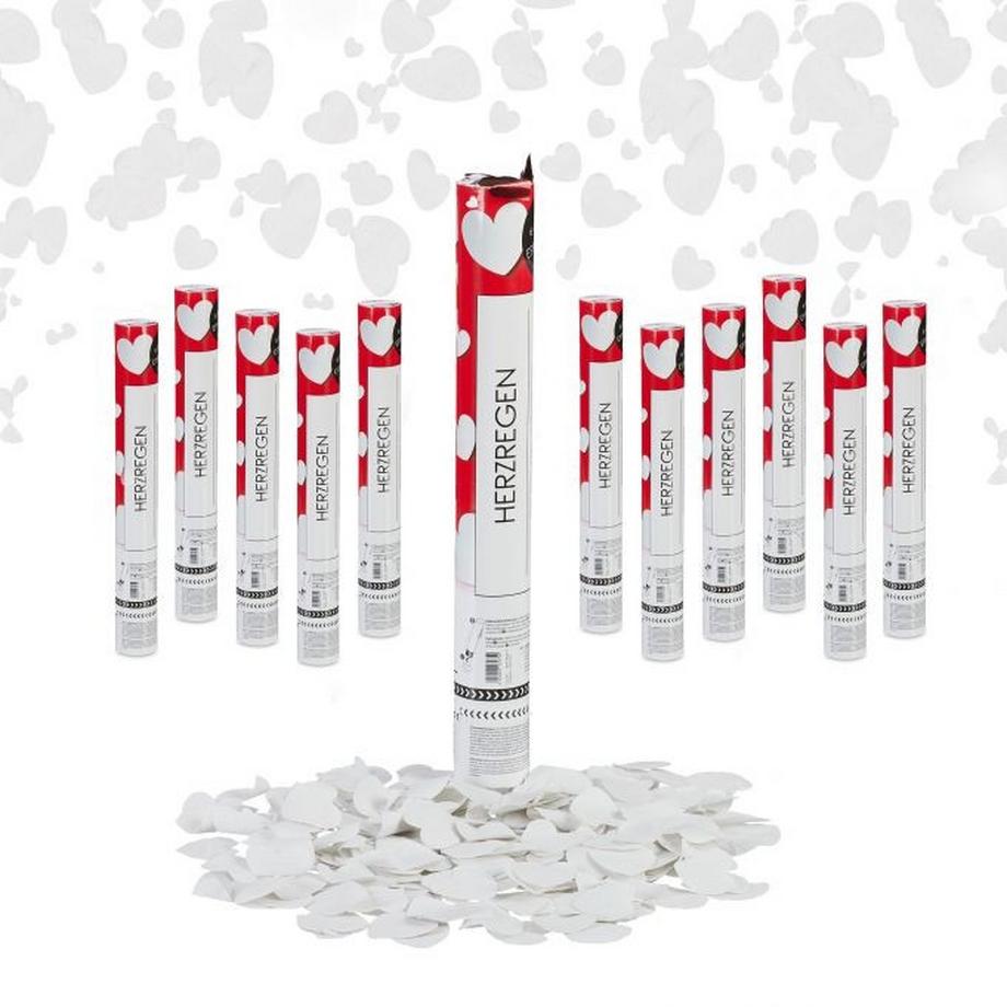 Northix  12x Party Popper Cuori Bianchi 