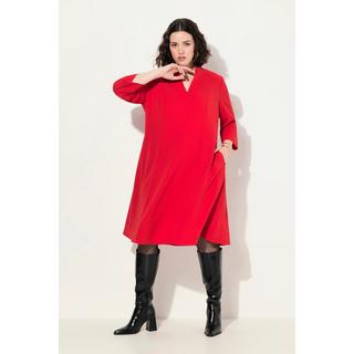 Ulla Popken Abito Midi Collo Alto Scollo V Maniche 3/4  