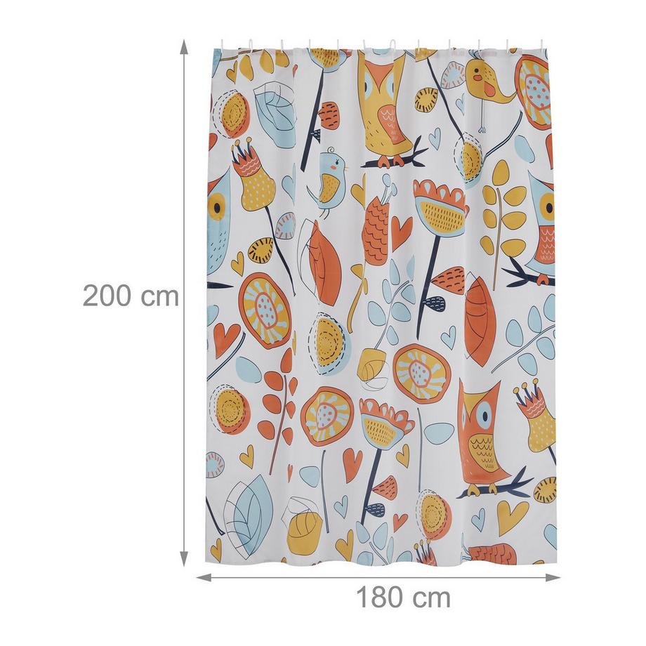 Northix Rideau de douche 180x200 cm avec motif  