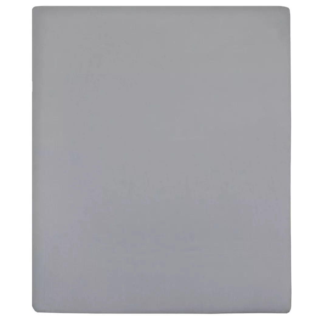 Draps housses Jersey 2 pcs Gris 160x200 cm Coton