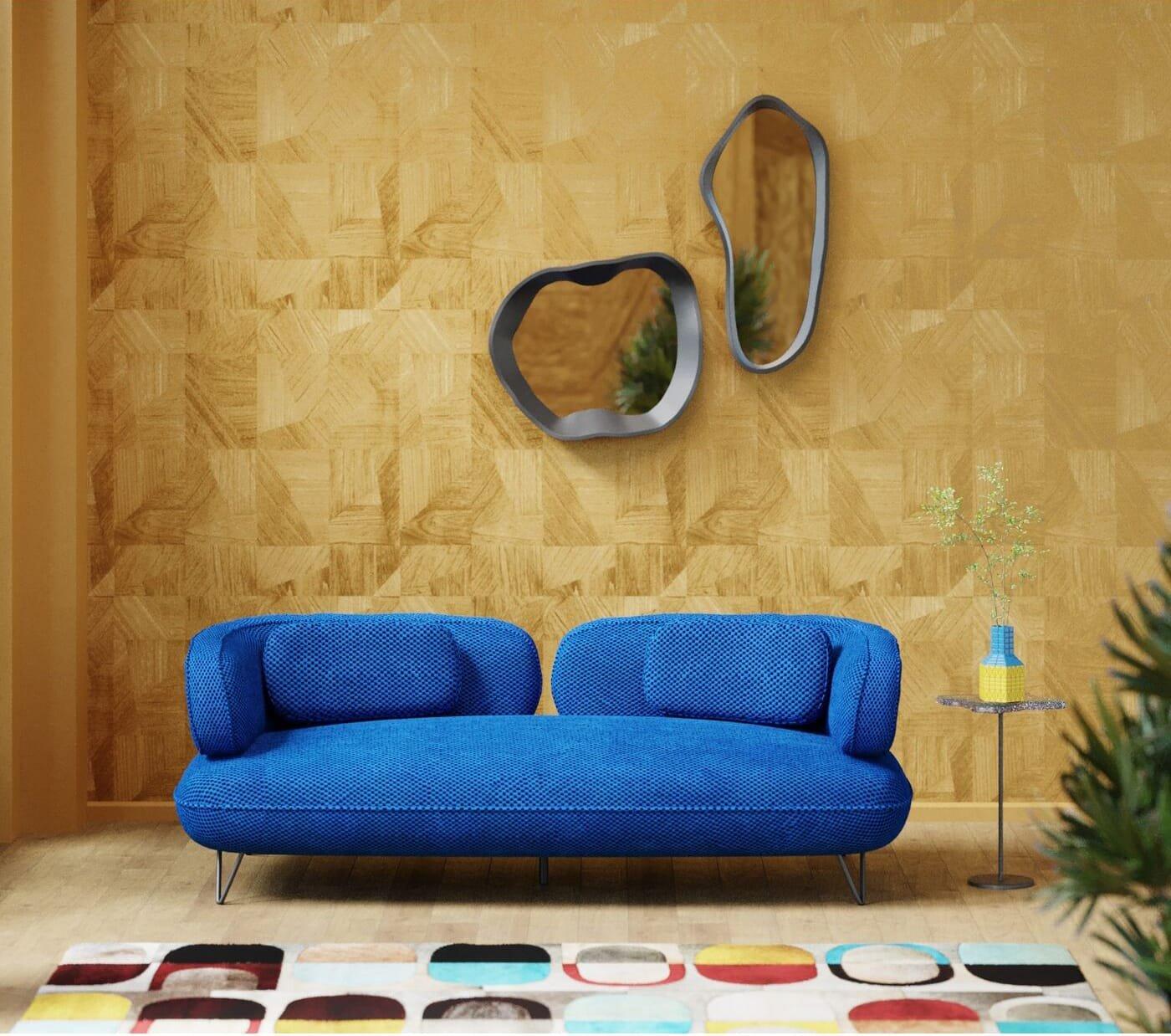 KARE Design Divano Peppo 2 posti blu  