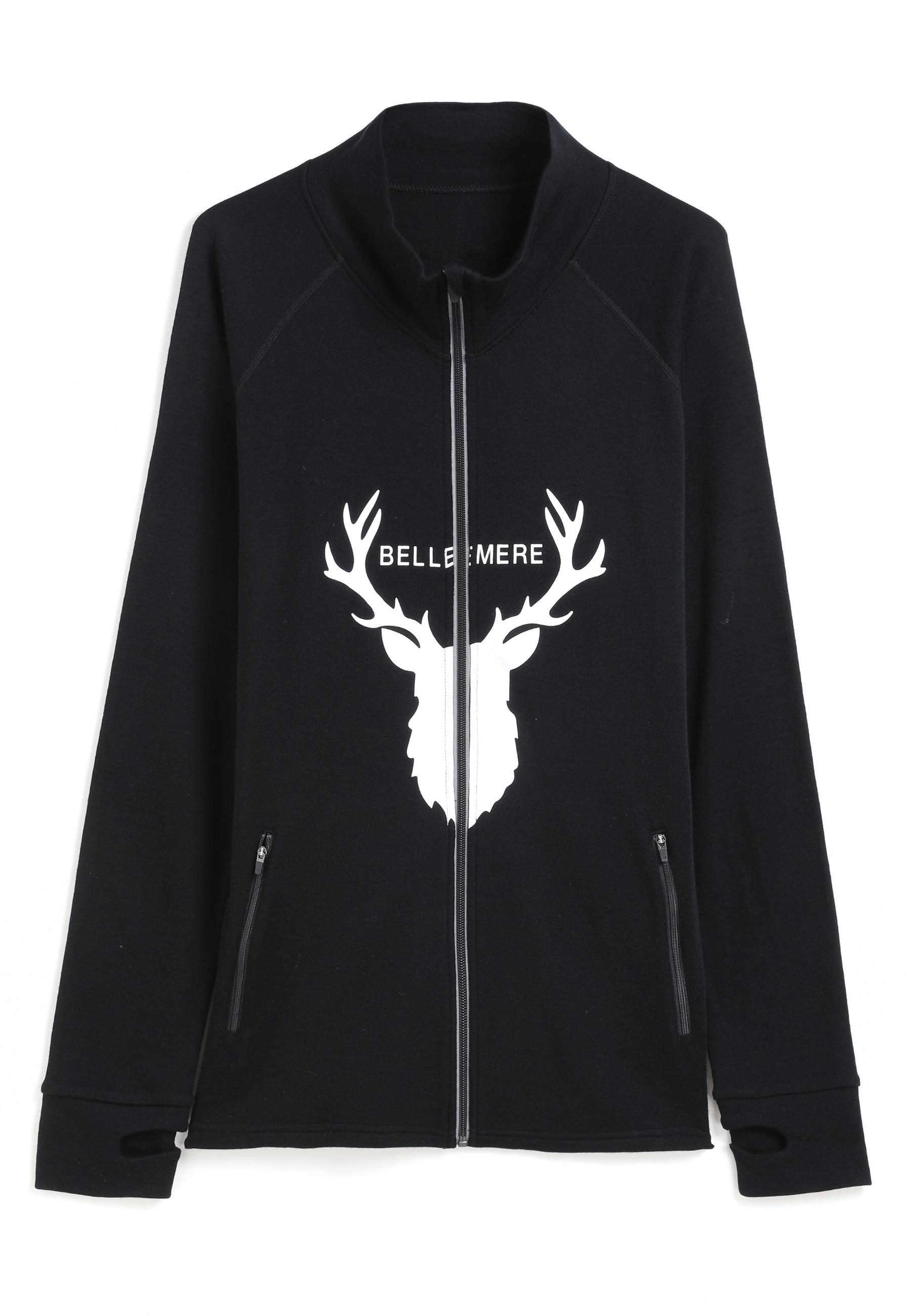 Bellemere New York  Giacca unisex con cerniera intera dal design in cervo merino Bellemere 