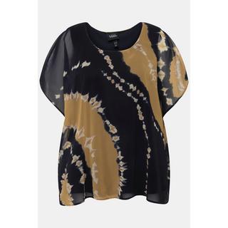 Ulla Popken Tunica Doppio Strato Stampa Batik Scollo Rotondo Mezza Manica  