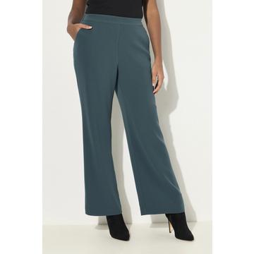 Pantalon de tailleur à jambe droite et large. Taille élastique