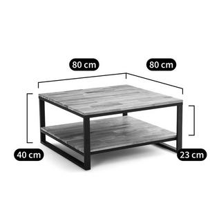 La Redoute Intérieurs Quadratischer Couchtisch aus massiver Eiche und Stahlmetall  