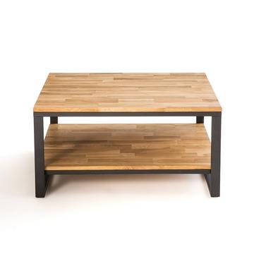 Table basse carrée chêne et acier