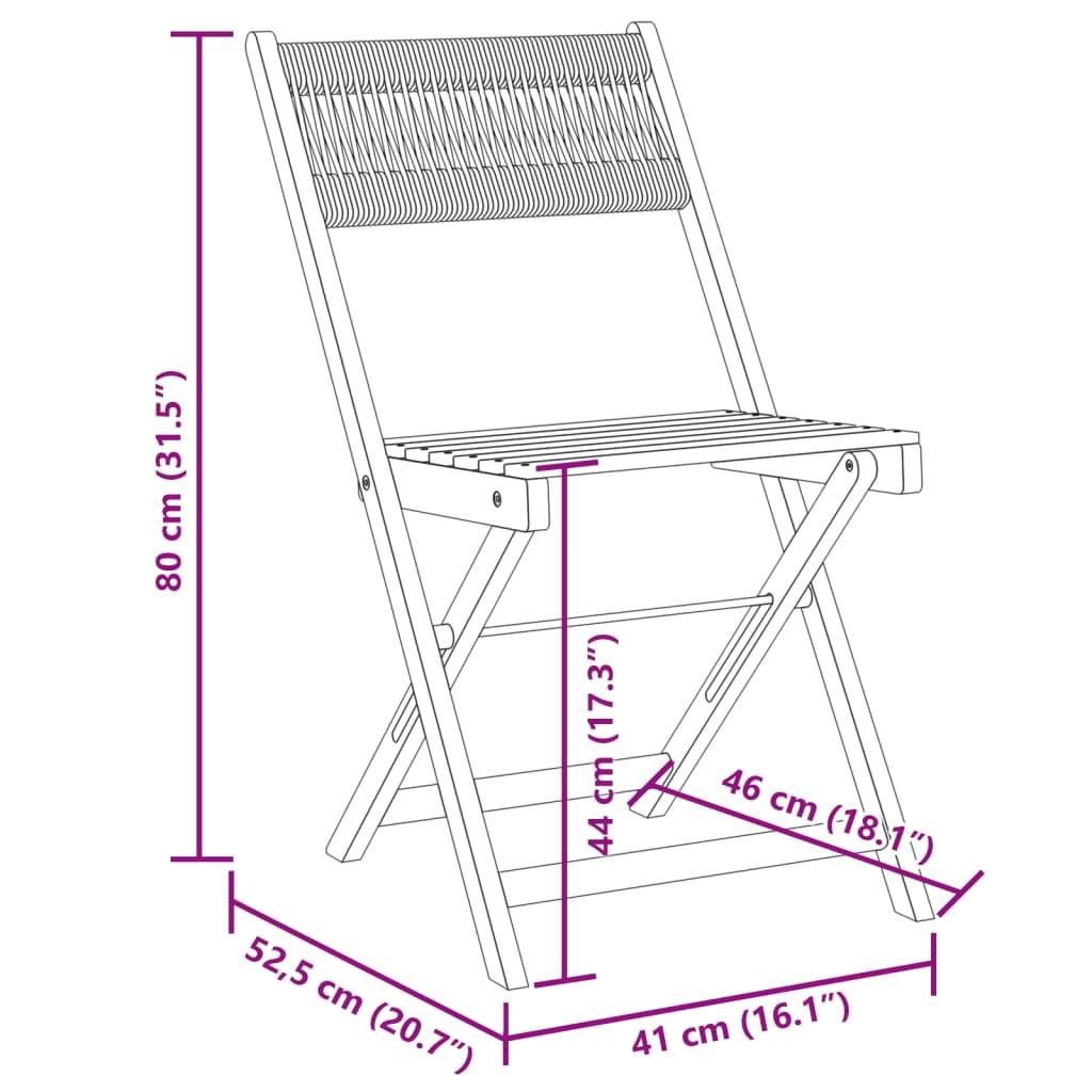 VidaXL Chaise de bistro bois d'acacia  