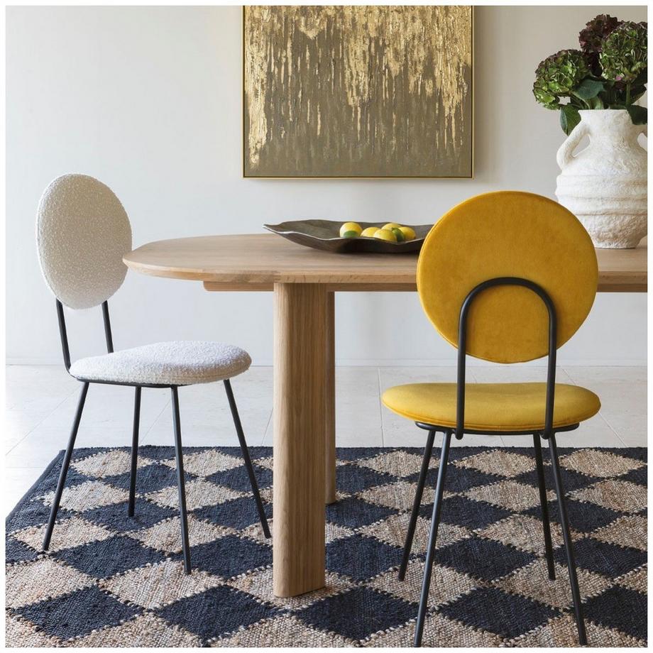 Blanc d'Ivoire Esszimmerstuhl Colette Samt safran  