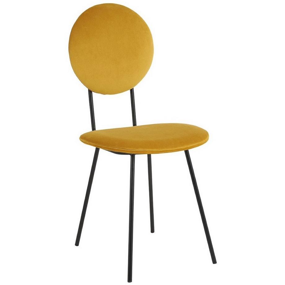 Blanc d'Ivoire Esszimmerstuhl Colette Samt safran  