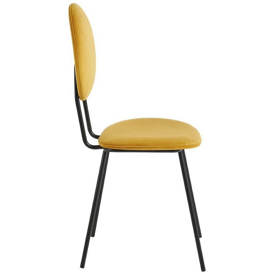 Blanc d'Ivoire Esszimmerstuhl Colette Samt safran  