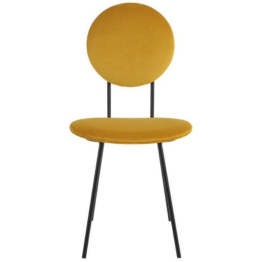 Blanc d'Ivoire Esszimmerstuhl Colette Samt safran  