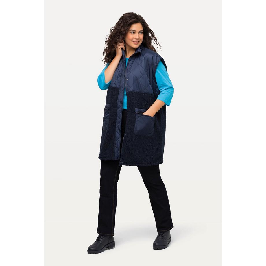 Ulla Popken Veste Polaire Bouclée Col Montant  