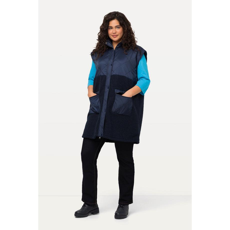 Ulla Popken Veste Polaire Bouclée Col Montant  