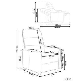 Beliani Fauteuil inclinable en Polyester Traditionnel SANDE  