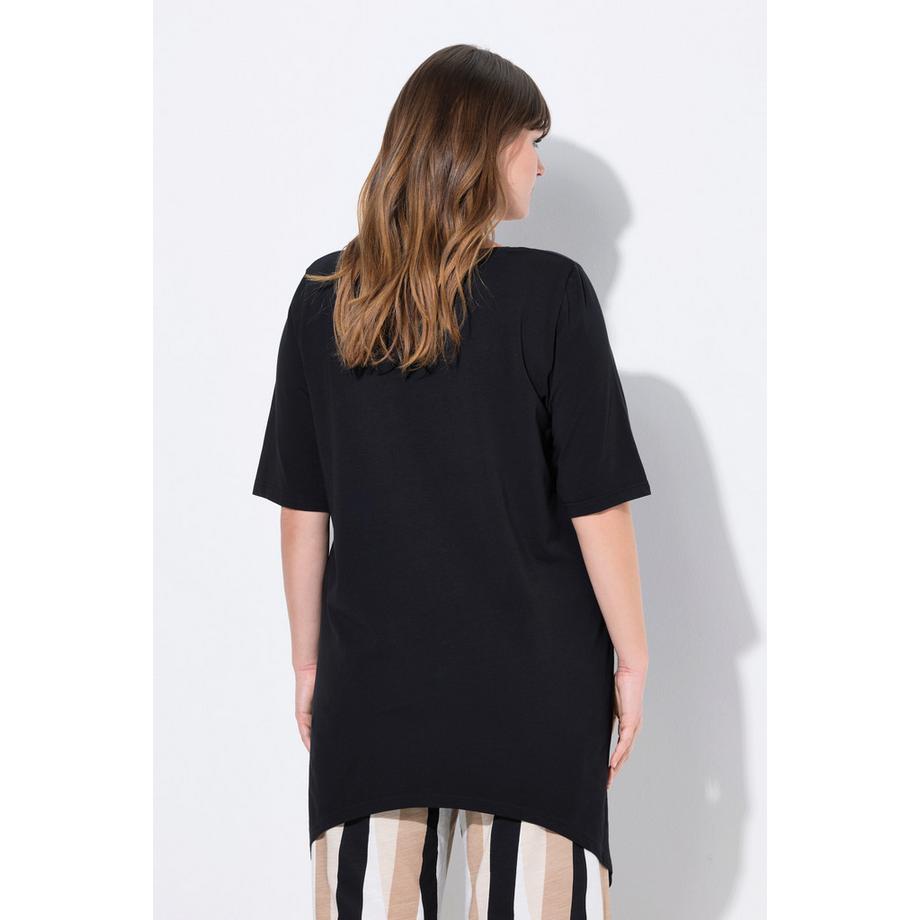 Ulla Popken T-shirt Broderies Ajourées Col Rond Manches Courtes Coton Bio  