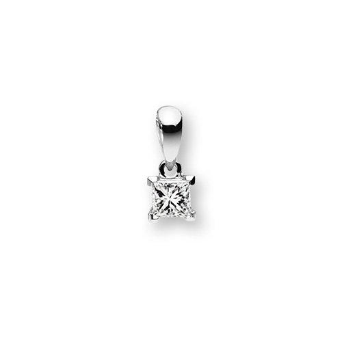 MUAU Schmuck  Pendentif diamant 0,23ct. or blanc 750 