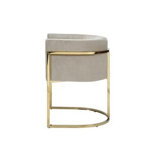 PASCAL MORABITO Chaise avec accoudoirs PERIA Velours acier inoxydable  