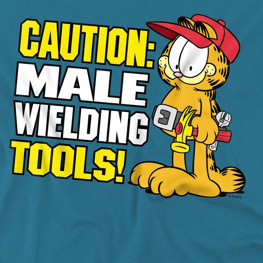Garfield T-Shirt Male Wielding Tools  