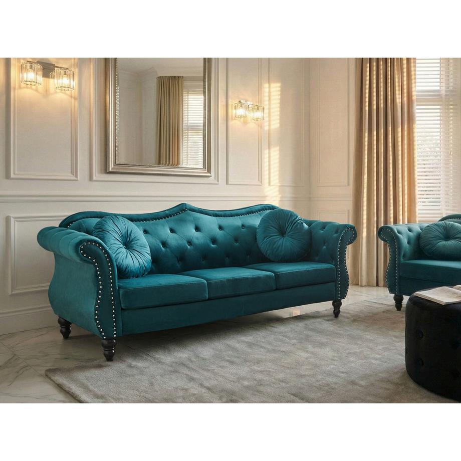 Beliani 3 Sitzer Sofa aus Samtstoff Klassisch SKIEN  