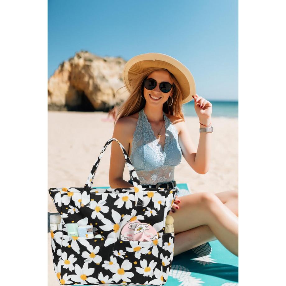 Only-bags.store Grand Sac Cabas Épaule Imperméable Zippé Shopper  