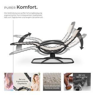 Tectake Chaise longue de jardin TOULON ergonomique avec mouvement de balancement confortable  