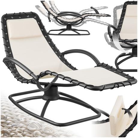 Tectake Chaise longue de jardin TOULON ergonomique avec mouvement de balancement confortable  