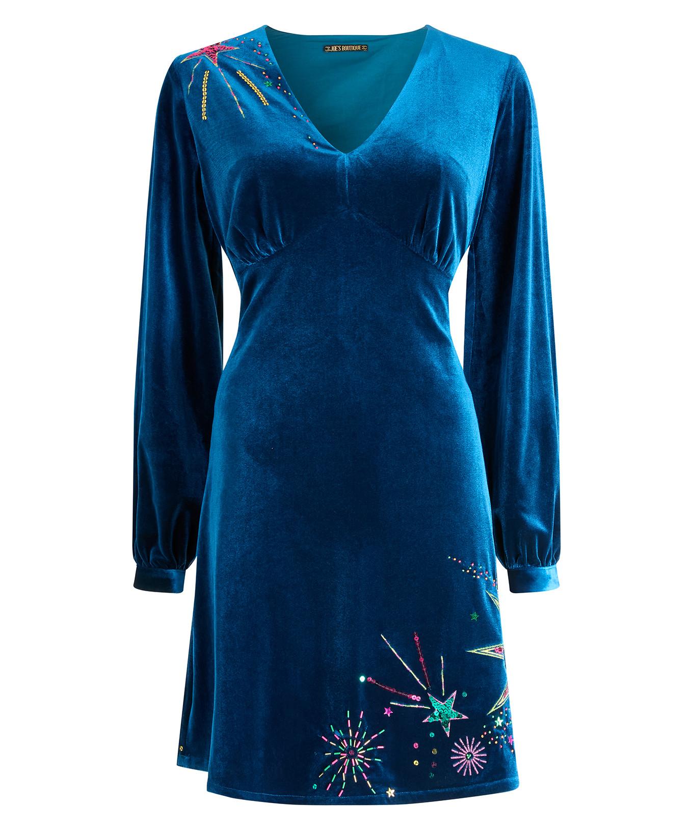 Joe Browns Robe en velours stretch à sequins  