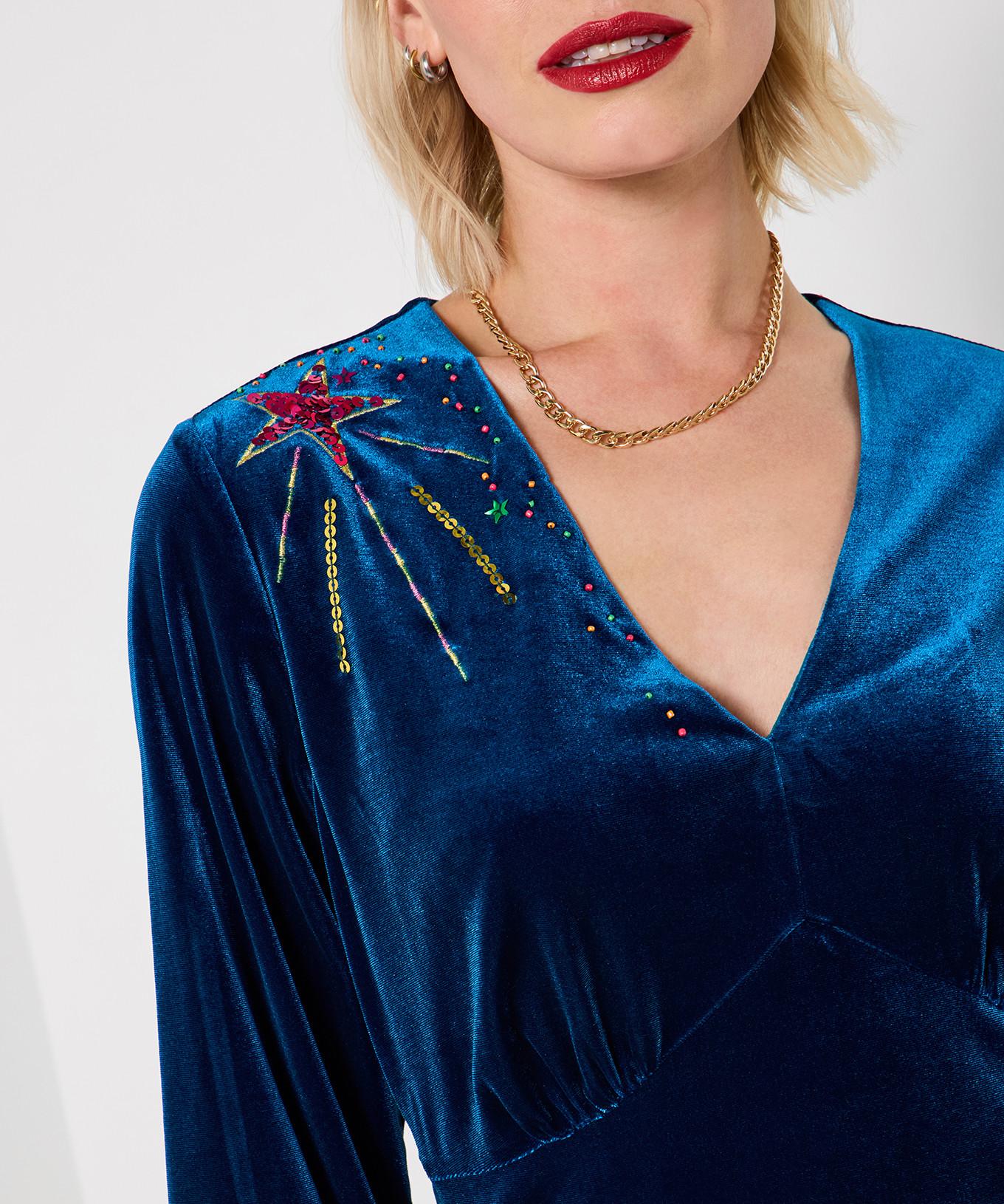 Joe Browns Robe en velours stretch à sequins  