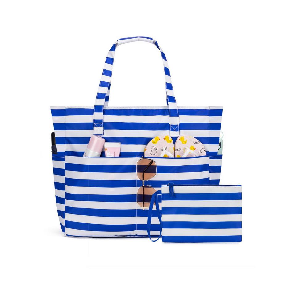 Sac de plage avec Fermeture Éclair et Compartiment humide Sac de bain Large Swimming