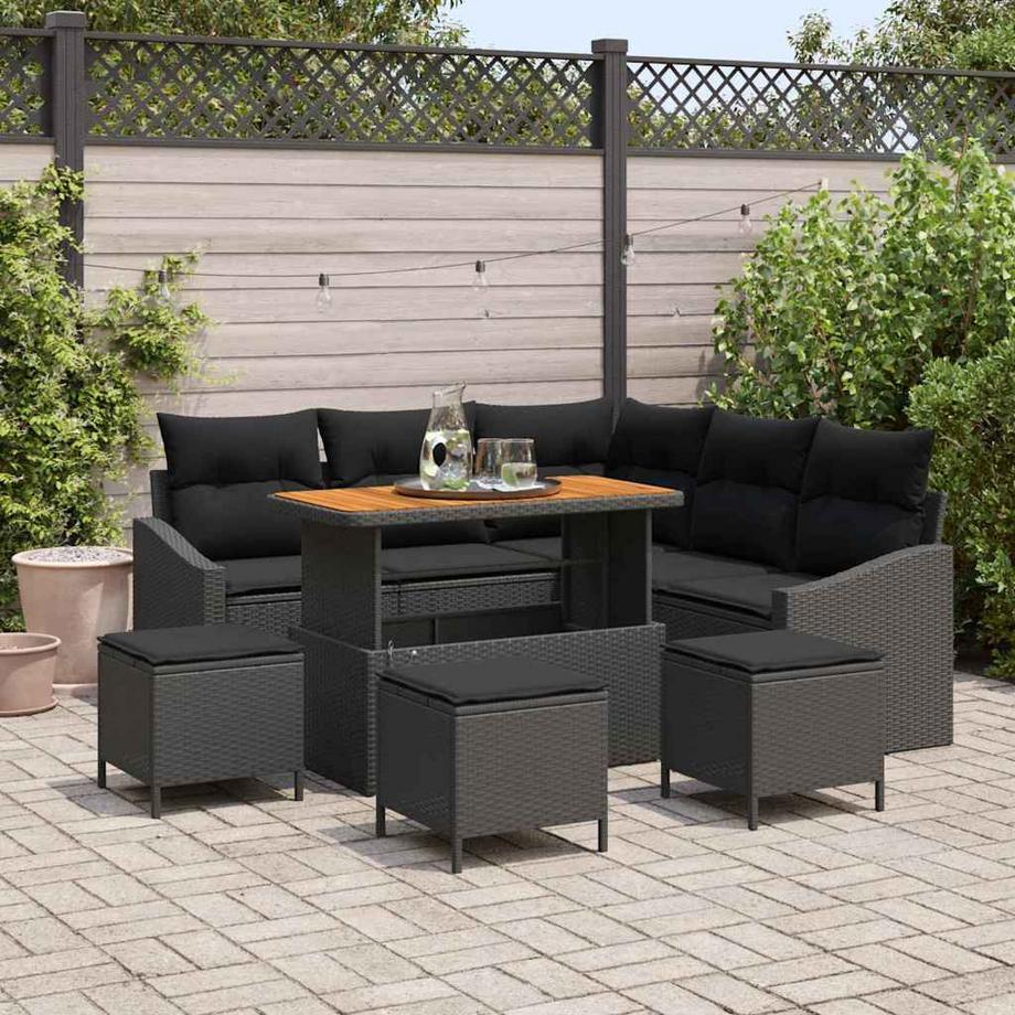 VidaXL Canapé d’extérieur poly rattan  