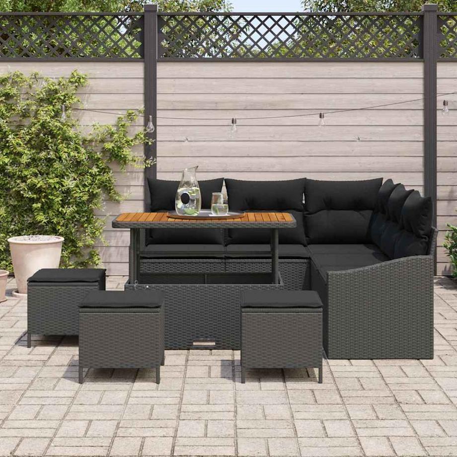 VidaXL Canapé d’extérieur poly rattan  