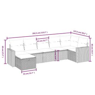 VidaXL Ensemble de canapés de jardin rotin synthétique  