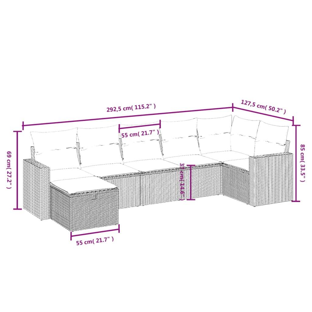 VidaXL Ensemble de canapés de jardin rotin synthétique  