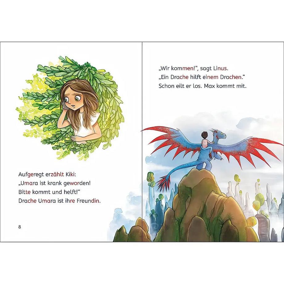 Leselöwen 1. Klasse - Notfall im Drachenpark Stütze & Vorbach; Loewe Erstlesebücher (Hrsg.); Loewe Erstes Selberlesen (Hrsg.); Daub, Leonie (Illustrationen) Couverture rigide 