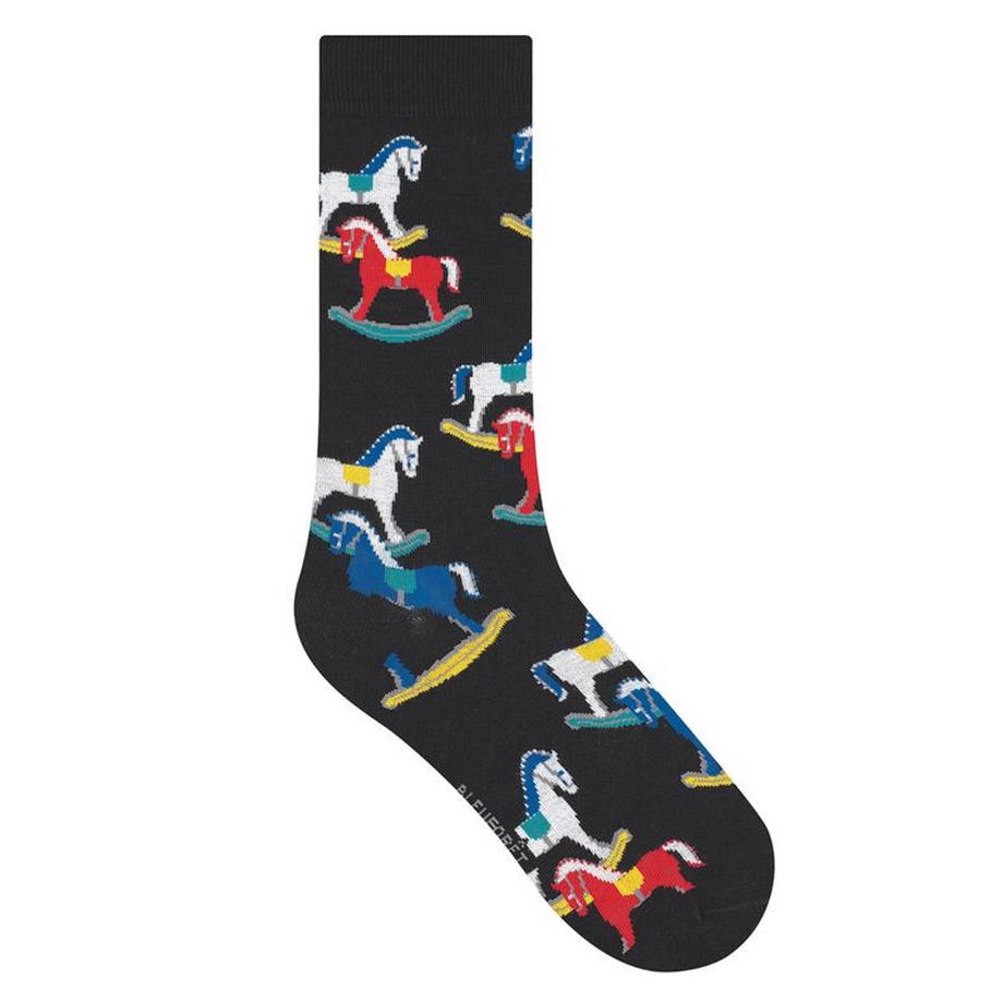 BLEU FORET Chaussettes Cheval à Bascule  