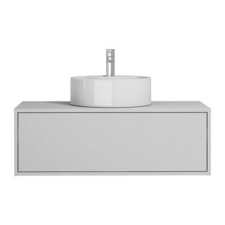 Vente-unique Mobile per bagno sospeso con lavabo singolo tondo 94 cm  Bianco - TEANA II  