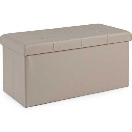 mutoni Pouf de rangement Magda rectangulaire gris tourterelle  