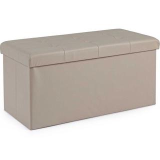 mutoni Pouf avec espace de rangement Magda rectangulaire gris tourterelle  