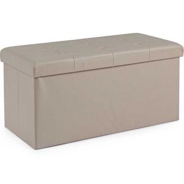 Pouf avec espace de rangement Magda rectangulaire gris tourterelle