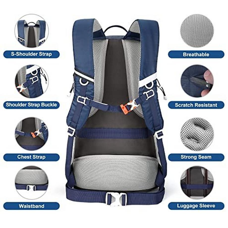 Only-bags.store Sac à dos 45L étanche randonnée trekking voyage extérieur  