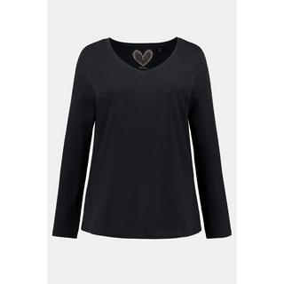 Ulla Popken  Maglia aderente con scollo a V e maniche lunghe 