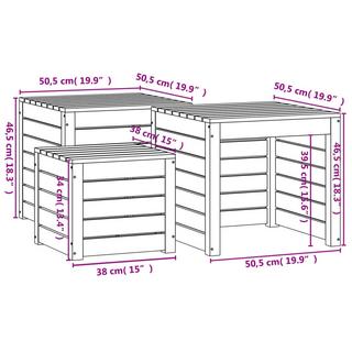 VidaXL set contenitore da giardino Legno di pino  