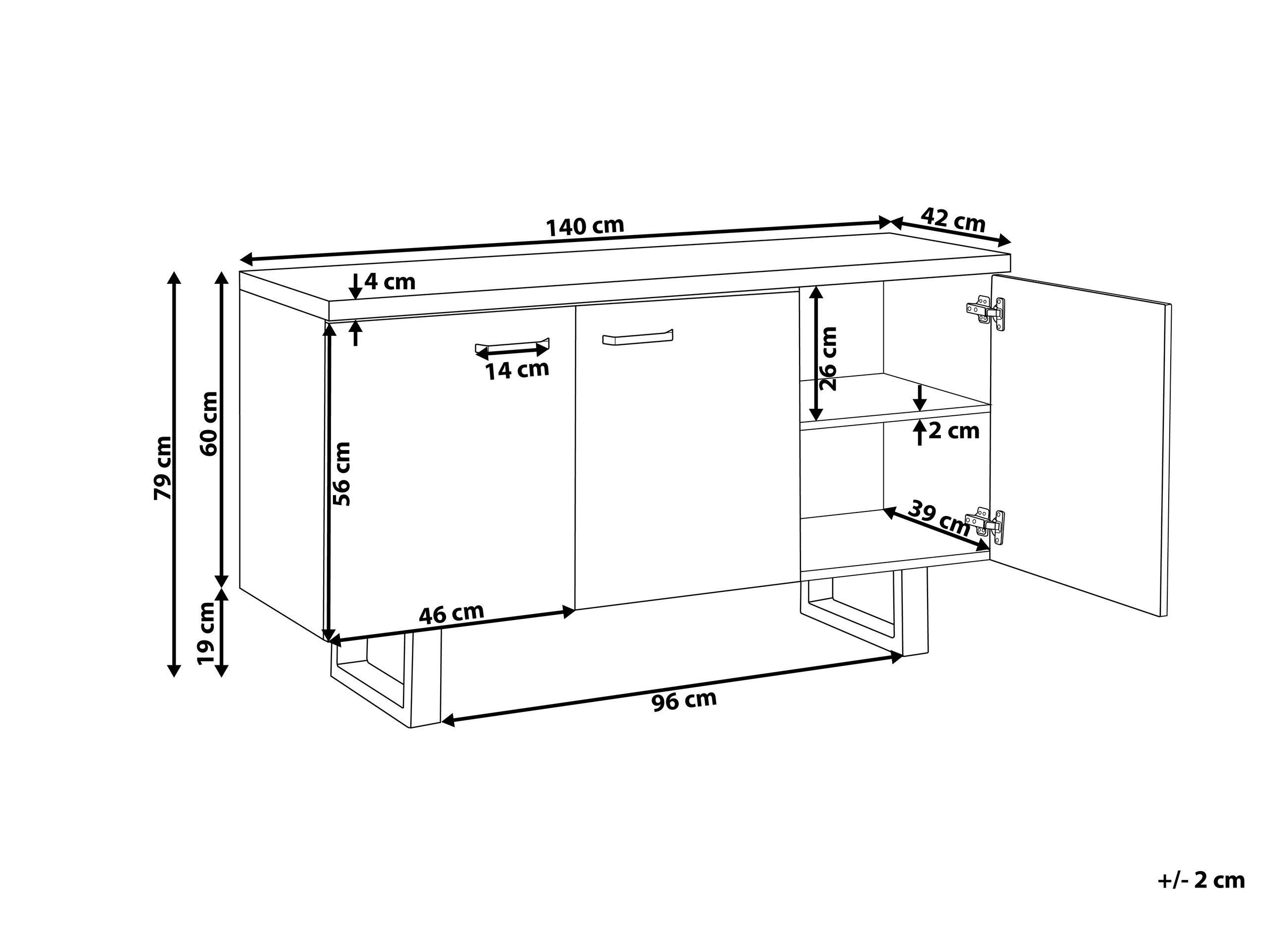 Beliani Commode 3 portes en MDF Moderne TIMBER  