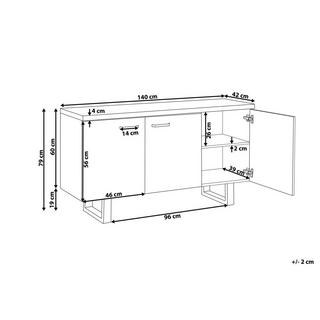 Beliani Commode 3 portes en MDF Moderne TIMBER  